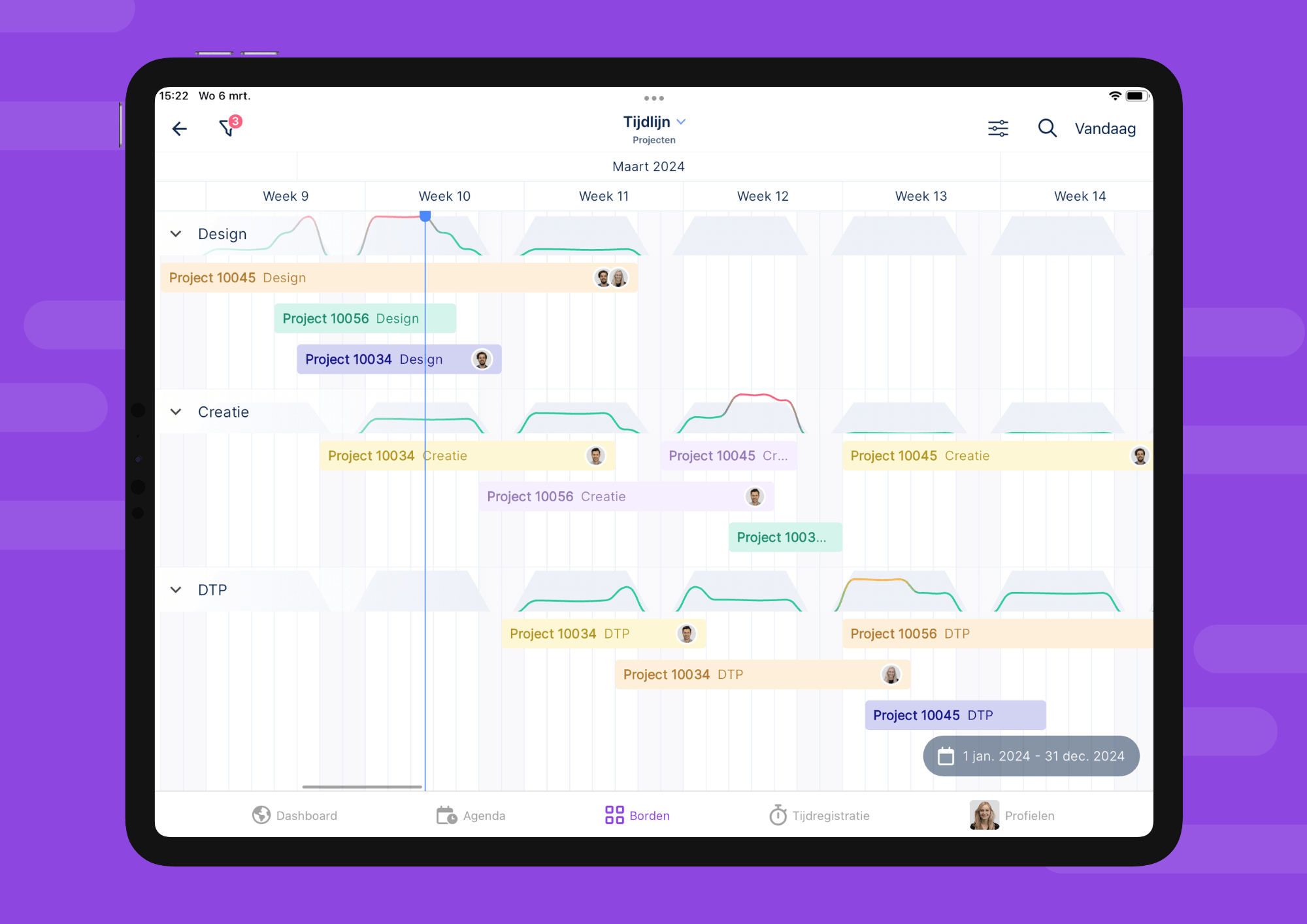 De tijdlijn in de vPlan-app 📈