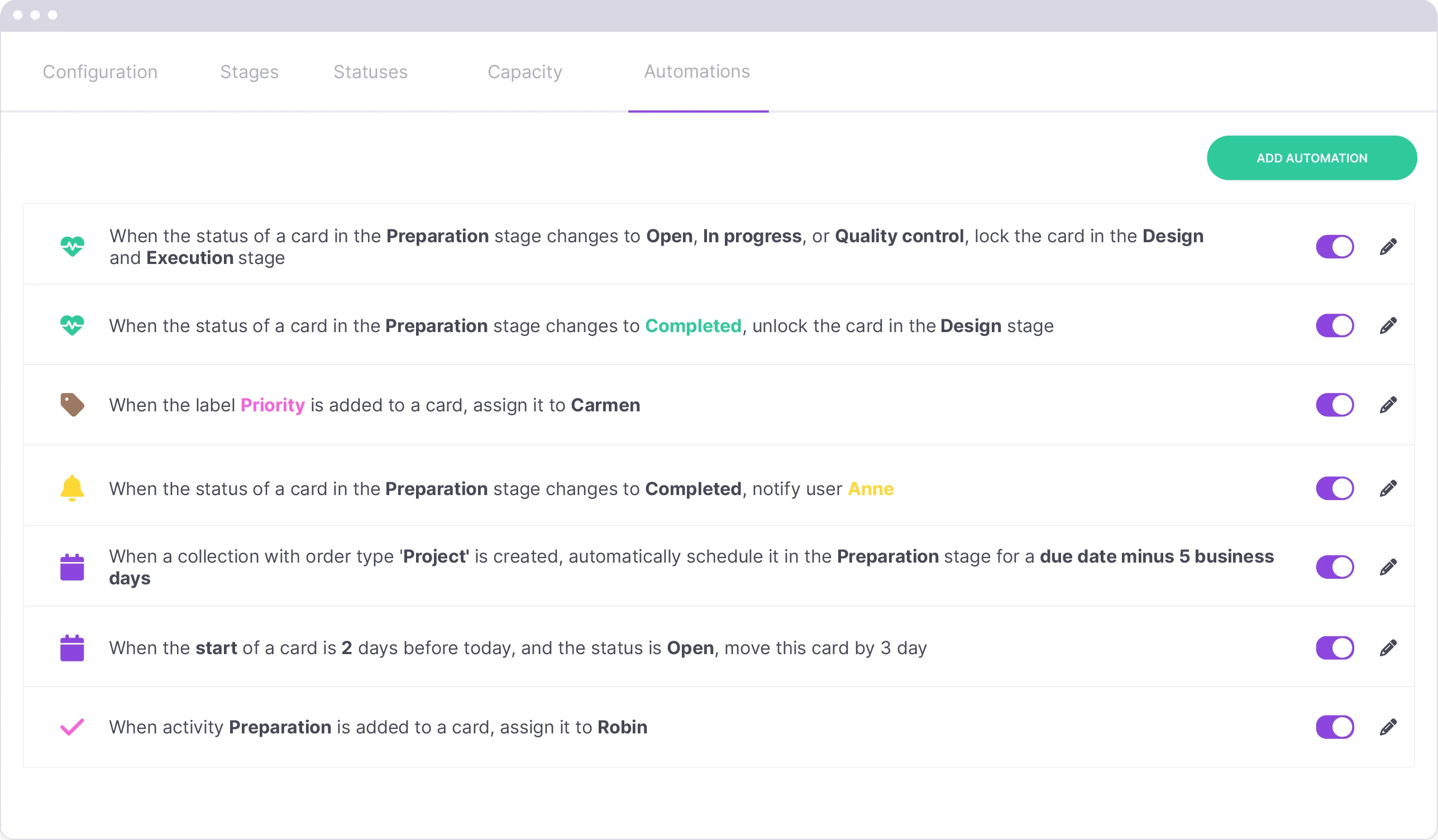 Overview for managing and creating automations within vPlan’s configuration.