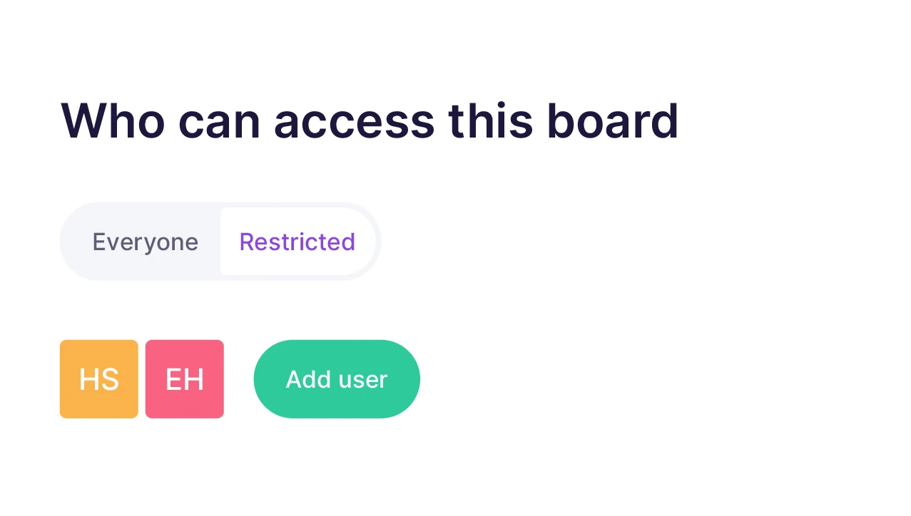 Configuration of board authorisation to set who has access to specific planning boards.