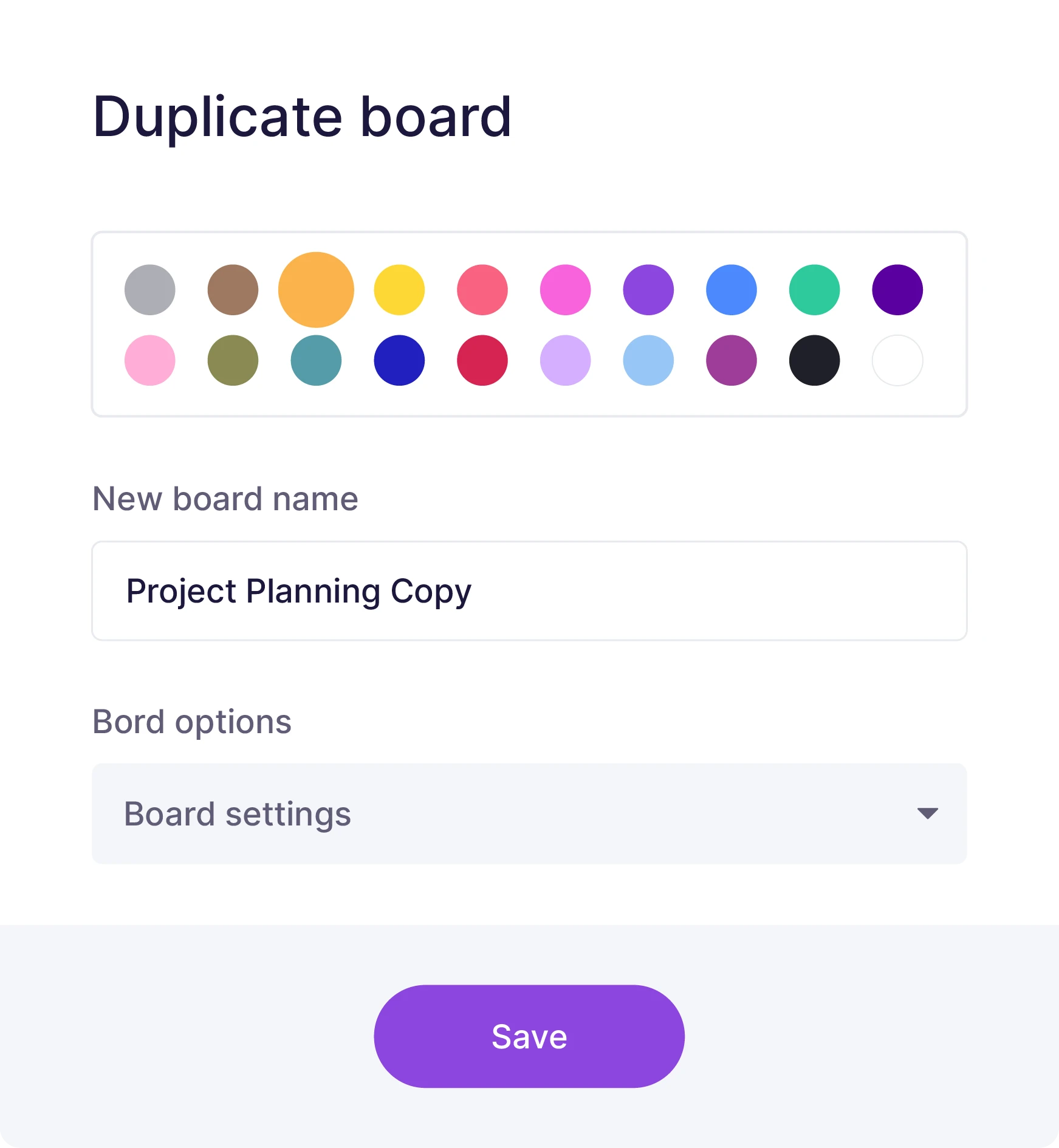 Configuration in vPlan to easily duplicate a planning board without having to set everything up again.