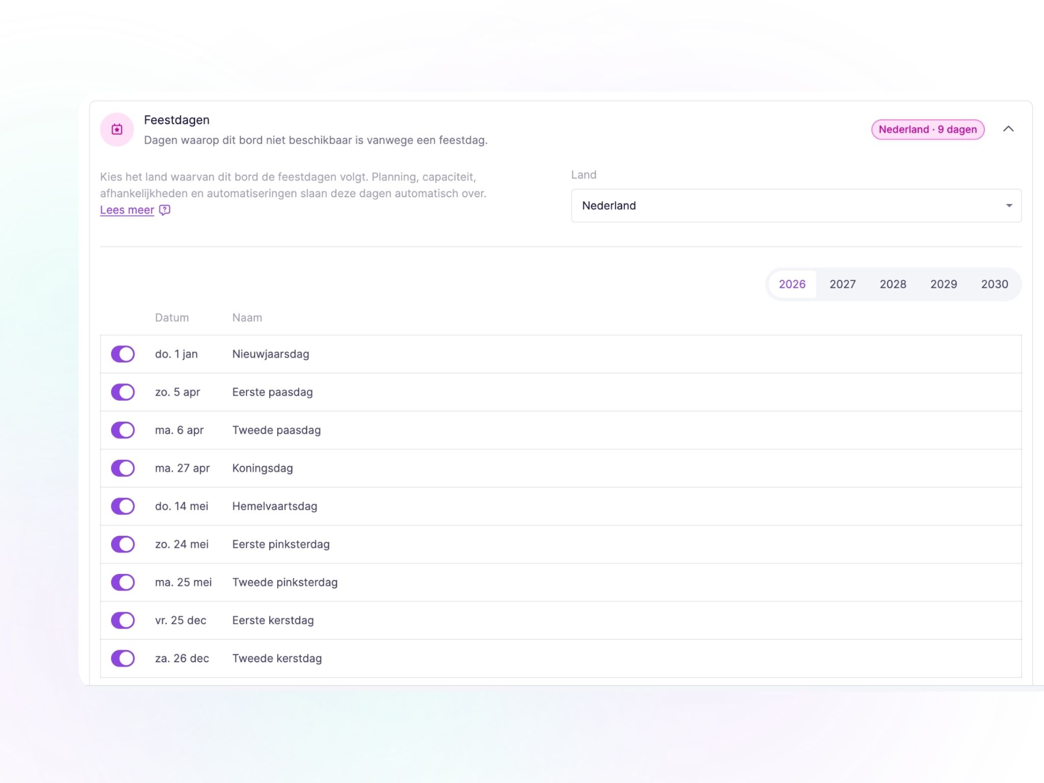 New in vPlan: public holidays, work faster with collections and gain a better overview